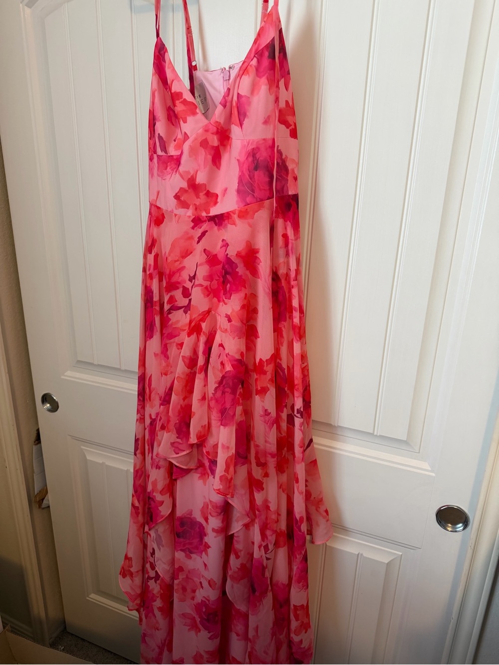Floral Pink & Fuchsia Spaghetti Strap Maxi Dress